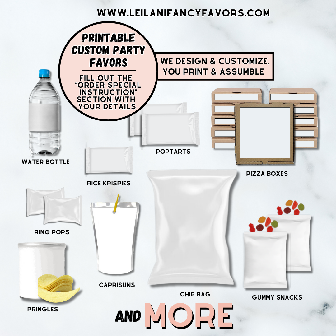 Custom Party Favor Treats, Custom Party Labels, Custom Party Set, Custom Party Favors, Digital Download