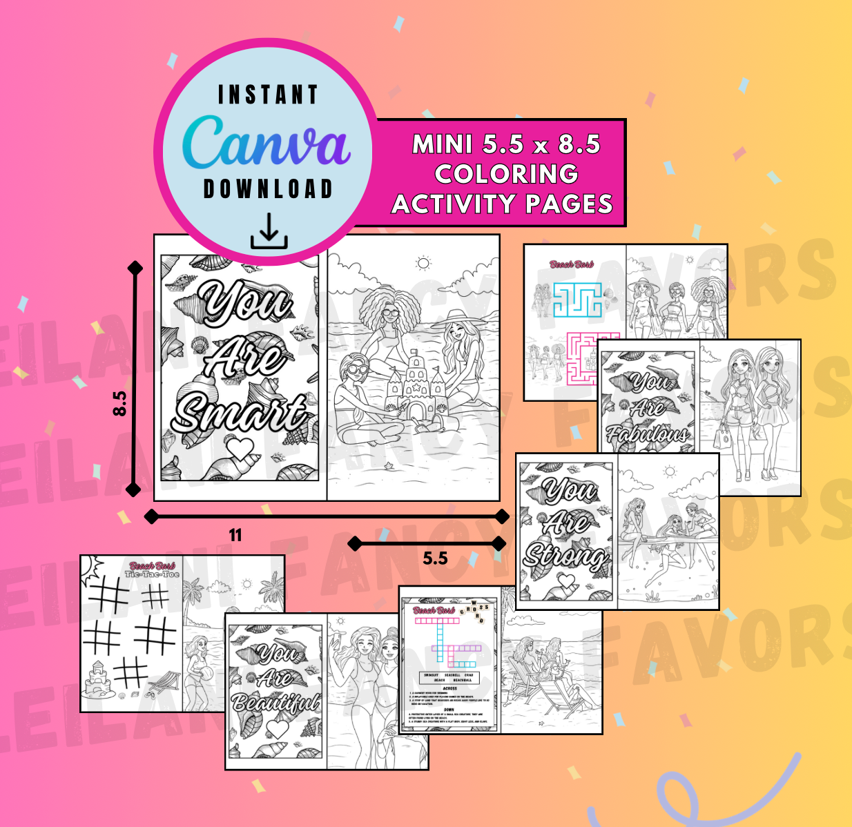Personalized Barb mini 5.5 x 8.5 coloring activity book, doll Customizable coloring book, Personalized Barb Digital File Instant Download barb and friends party