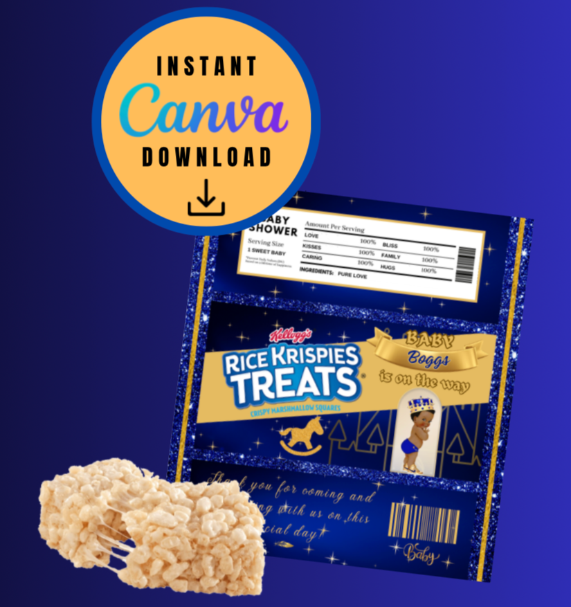 Royal Baby Rice Krispies Template, Personalized Digital File