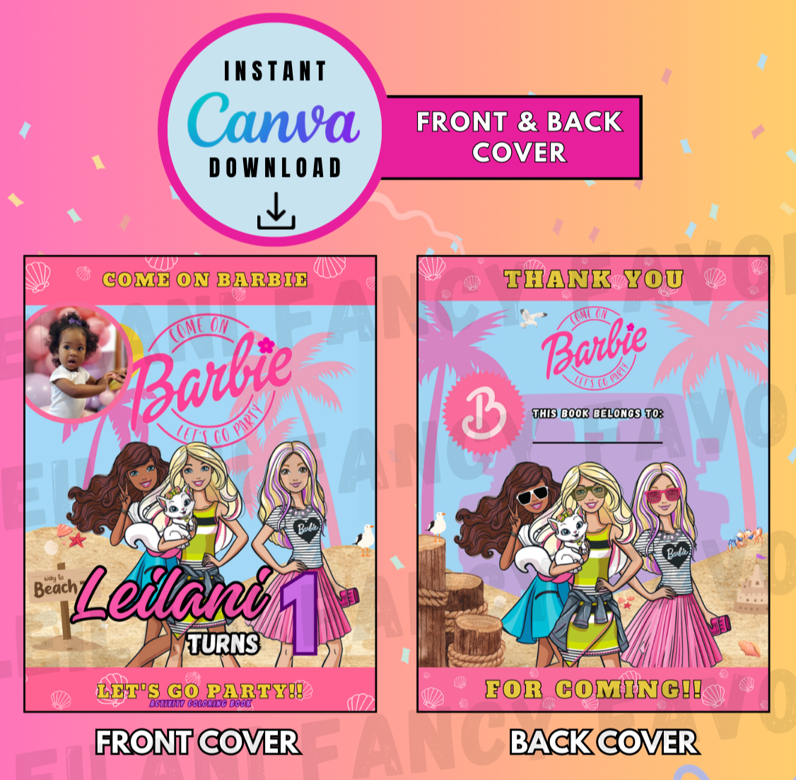 NEW 8.5 x 11 Personalize Barb and Friends Activity Book, Instant Digital Download