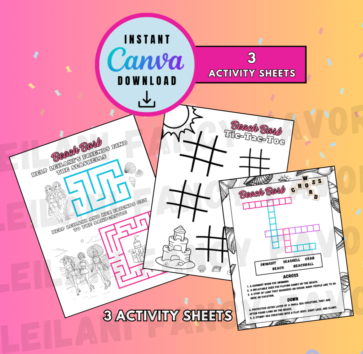 NEW 8.5 x 11 Personalize Barb and Friends Activity Book, Instant Digital Download