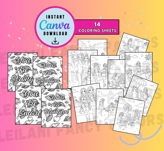 Barb and friends coloring sheets, Digital File,Instant Download barbie and friends party favor