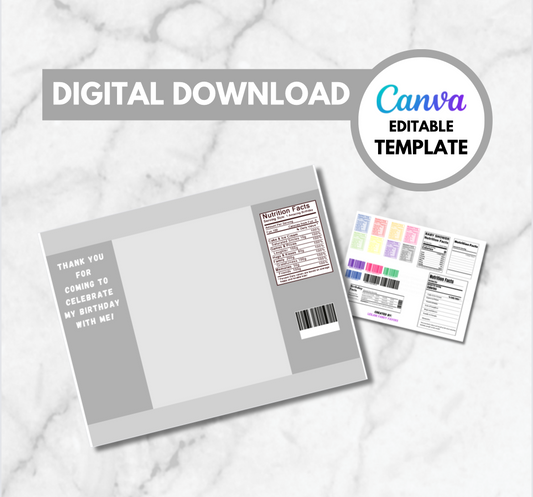 Blank Chip Bag Template with Tag & Barcode Sheet, Digital download, instant download