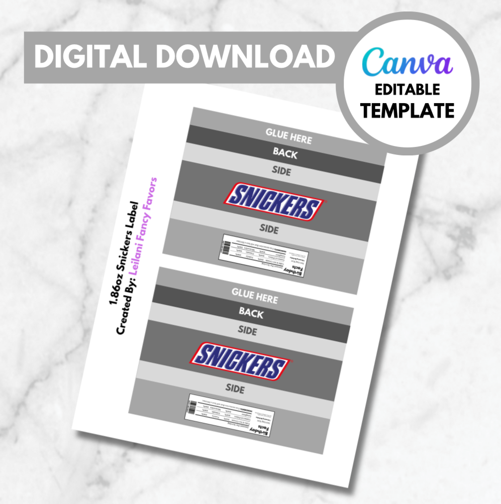 Blank Candy Bar, Snickers Template with Logo, Digital download, instan ...
