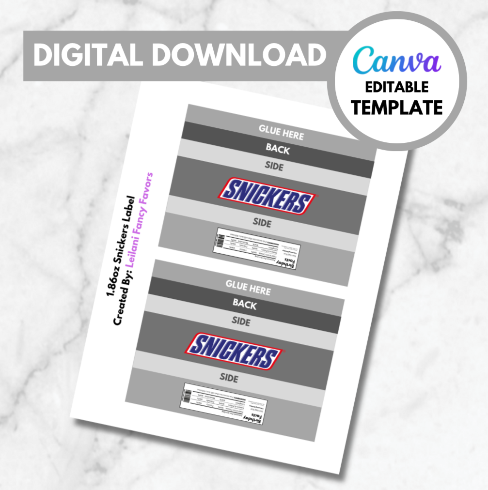 Blank Candy Bar, Snickers Template with Logo, Digital download, instant download