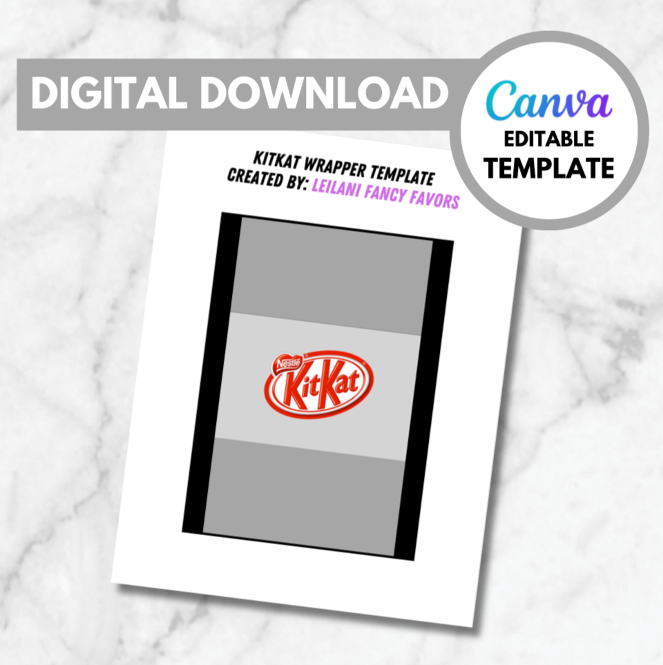 Blank Candy Bar label, KitKat Wrapper Template with Logo, Digital download, instant download