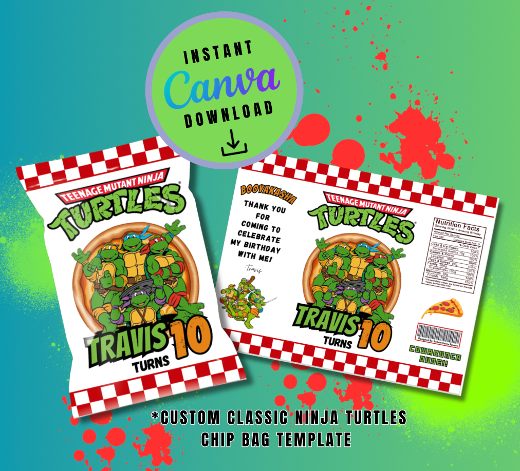 Chip Bag Template, Canva Editable Template, Digital Item